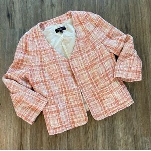 Talbots pink tweed jacket/blazer size 12